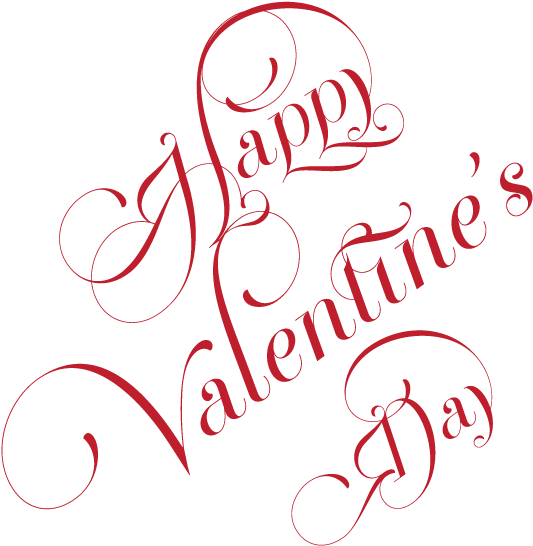 Happy Valentine's Day Curly Png - Valentine's Day (557x572), Png Download