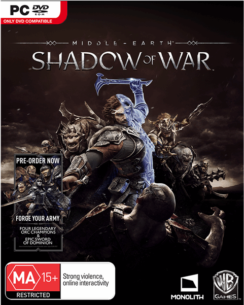 1 Of - Middle Earth Shadow Of War Pc Dvd Cover (600x600), Png Download