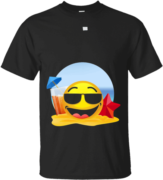 Cool Shades Emoji On Beach T Shirt Sunglasses Emoji - Antroka Cool Shades Emoji On Beach Sunglasses Emoji (600x600), Png Download