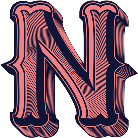 Decoration With Creative Typeface - Letter N In Different Fonts (595x595), Png Download