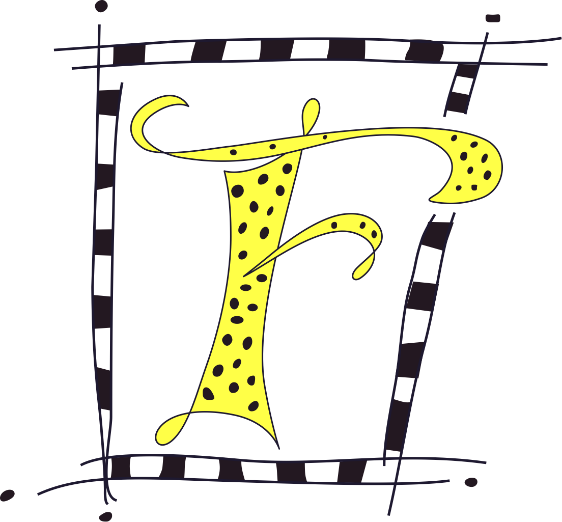 Hand Lettered Decorative Type Of The Letter F - Letter (1104x1025), Png Download
