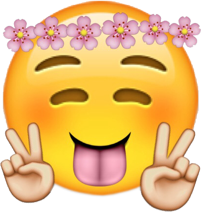 Emoticon Poker Face Meme - Emoji With Flower Crown (640x640), Png Download