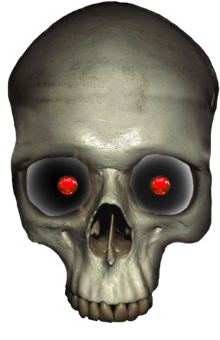 Skull With Ruby Eyes - Human Head (373x531), Png Download