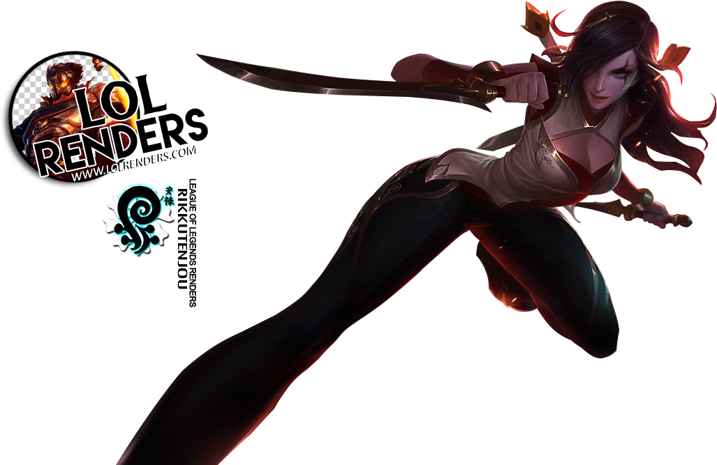 4 Feb - Katarina League Of Legends Render (1027x667), Png Download