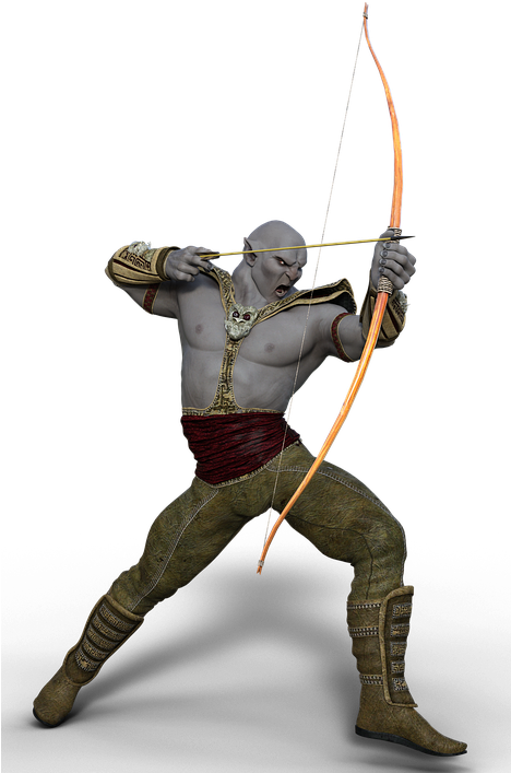 Ork, Warrior, Fantasy, Arrow, Arch, Mythical Creatures - Fantasy (467x720), Png Download