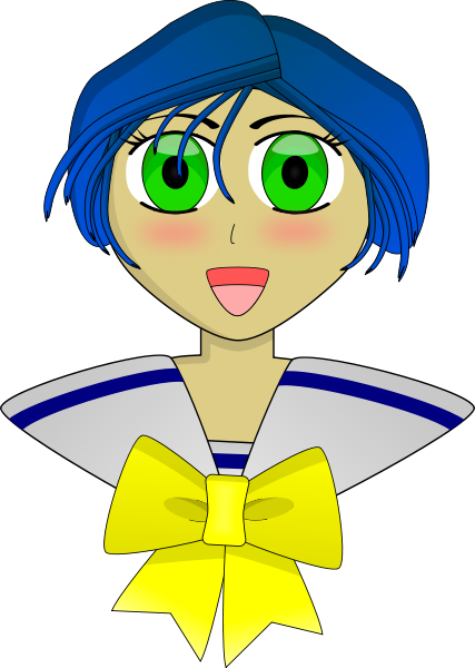 Anime School Girl Clipart Png - Clip Art (427x600), Png Download