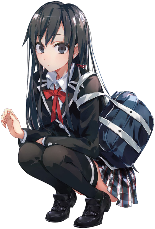 Anime School Girl, Anime Girls, Illustration Girl, - Animation - Yahari Ore No Seishun Love Come Wa Machigatteiru (500x739), Png Download