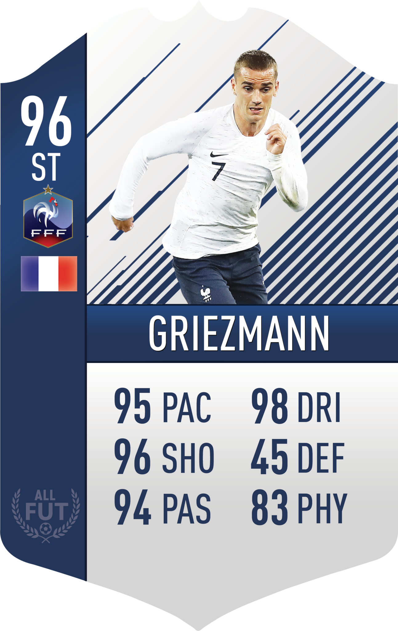 France Pre Made Player Card (1293x2048), Png Download
