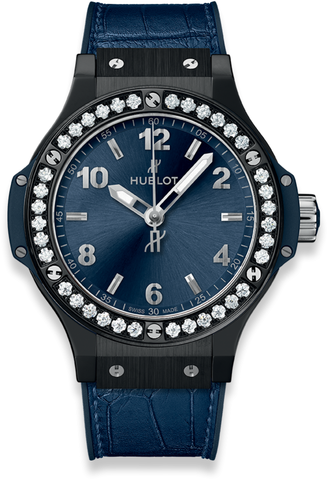 Big Bang Ceramic Blue Diamonds - Hublot Big Bang Quartz 38mm 361.sx.7170.lr.1204 (1000x1000), Png Download