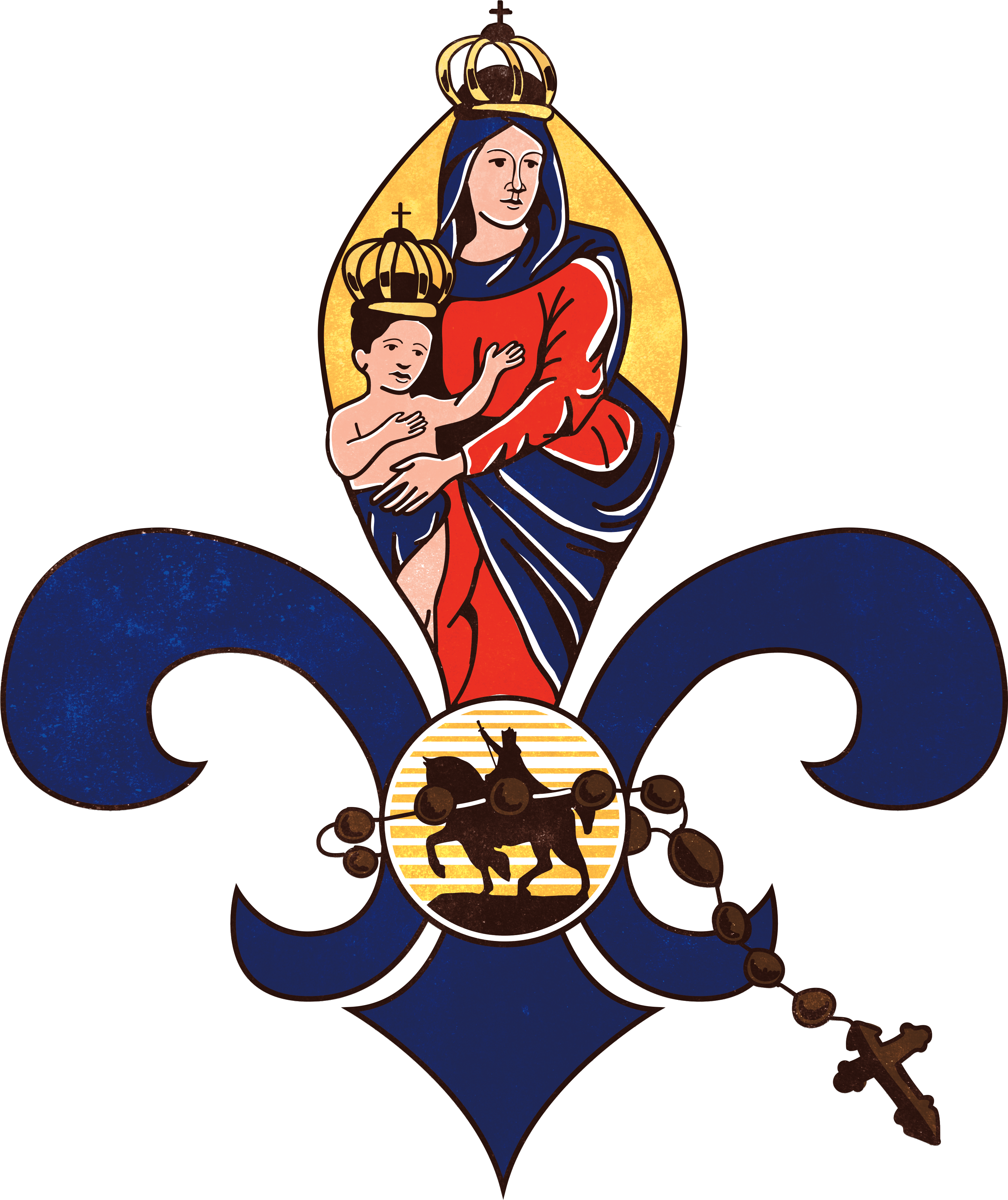 King To Queen Rosary Run - Cartoon (3242x3693), Png Download