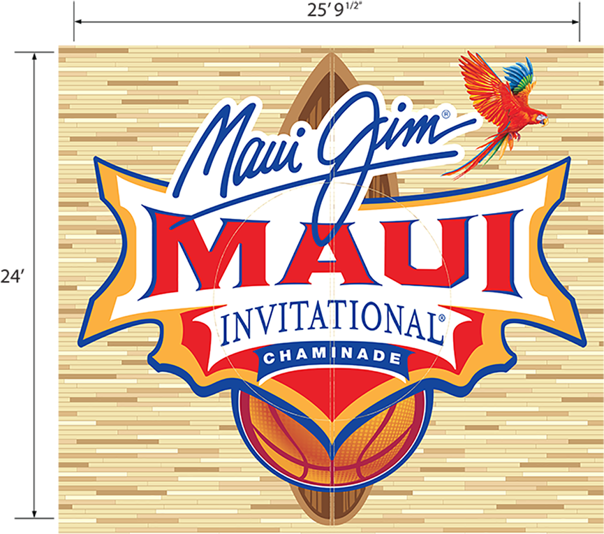 Court Decal For Maui Jim Maui Invitational Court Design - 2018 Maui Invitational Bracket (900x902), Png Download