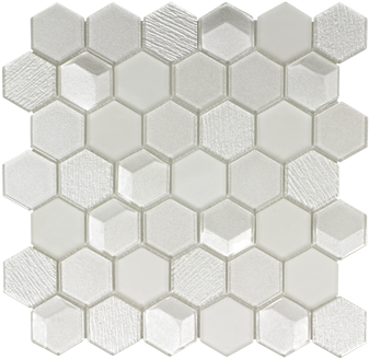 Surfaces Skylight Hex Mosaic Celestial White Hex (sample) (500x332), Png Download
