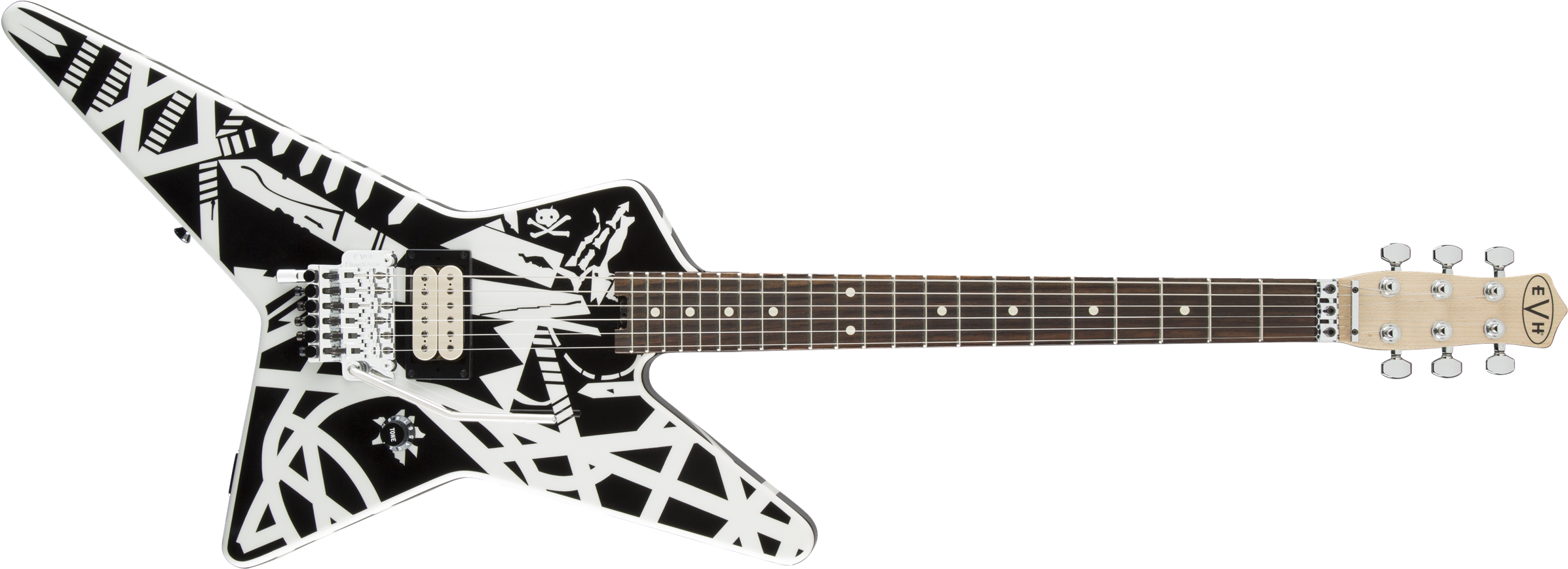 Evh Stripe Series Star - Evh Striped Series Star Guitar (1273x504), Png Download
