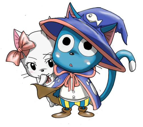 Fairytail Kawaii Anime Happy Carla - Happy Fairy Tail Kawaii (640x552), Png Download