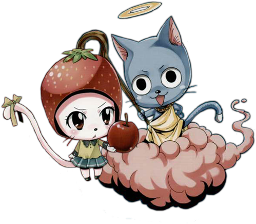 Happy And Charle Coloring - Chibi Render Fairy Tail (498x750), Png Download