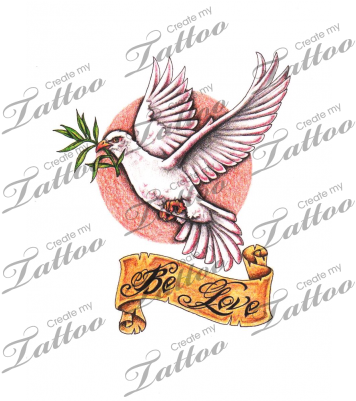 Marketplace Tattoo Dove And Olive Branch - Tattoo Dove With Olive Branch (400x400), Png Download