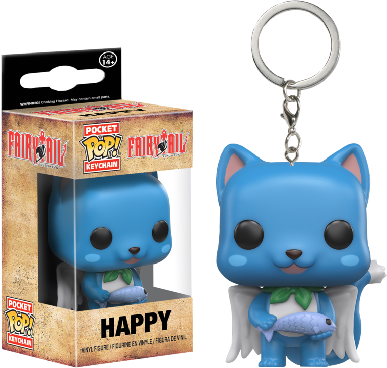 Happy Pocket Pop Vinyl Keychain - Fairy Tail Happy Keychain (768x729), Png Download