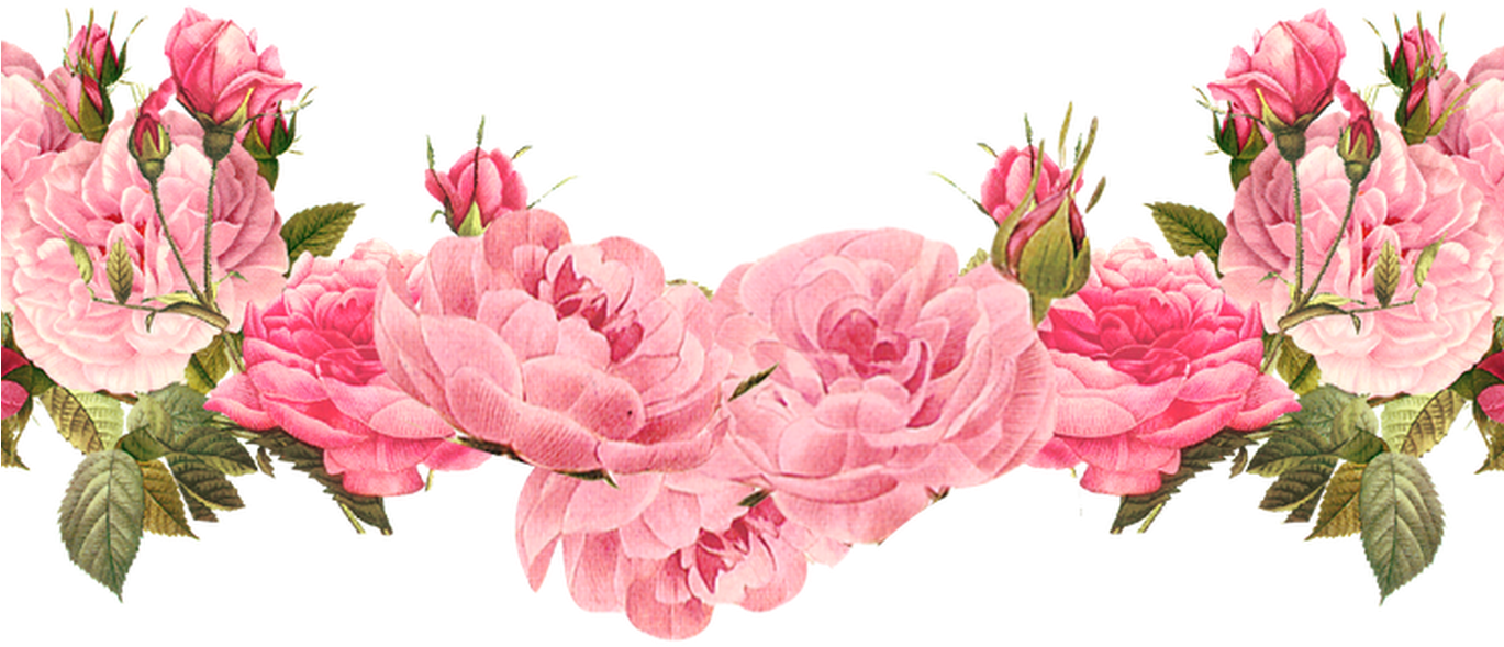 Vintage Border Transparent Png Pictures Free Icons - Pink Flower Border Png (1368x855), Png Download
