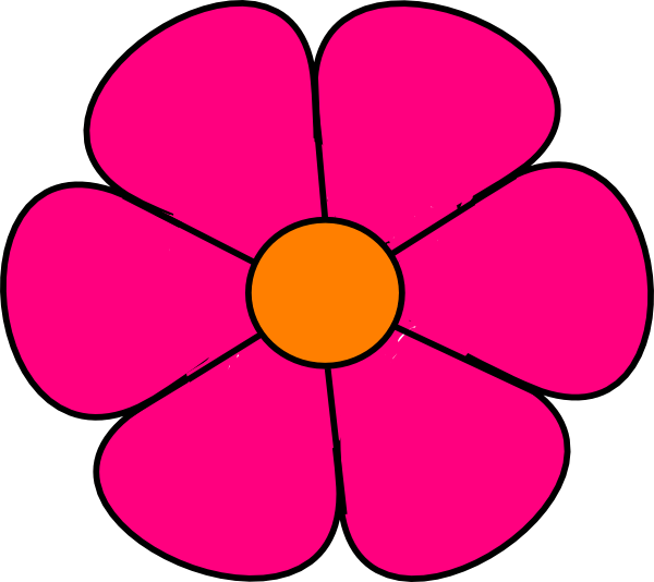 Pink Flower Shape Clipart 3 By Patricia - Pink Flower Clip Art (600x534), Png Download