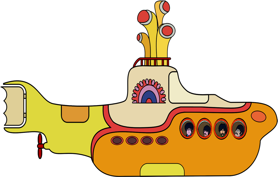 Beatles-in A Yellow Submarine - Beatles Yellow Submarine (1000x650), Png Download