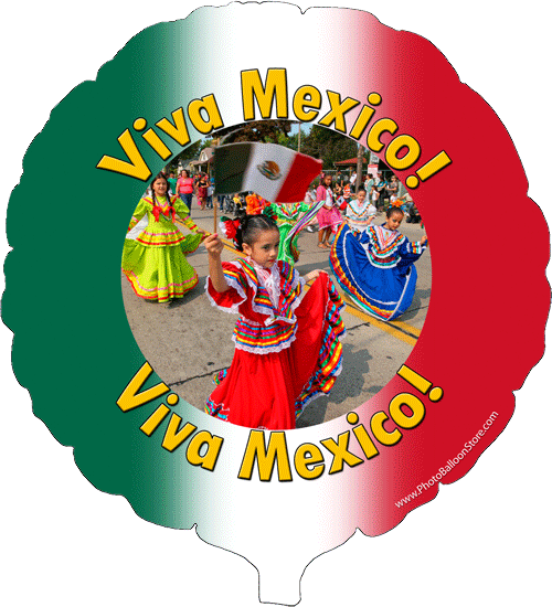 Mexican Flag Independence Day Photo Balloon - Balloon (500x550), Png Download