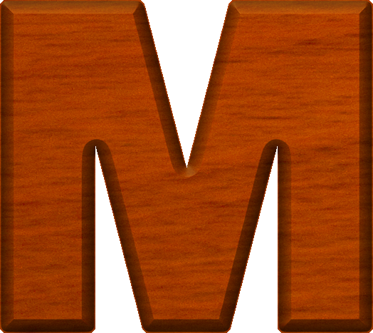 Blue Room - Letter M In Wood (524x467), Png Download