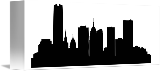 Oklahoma City Skyline Silhouette At Getdrawings - Oklahoma City Skyline Outline (650x288), Png Download