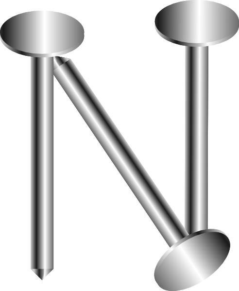N Letter Nails Clip Art At Clker - Nails Clipart Png (492x599), Png Download