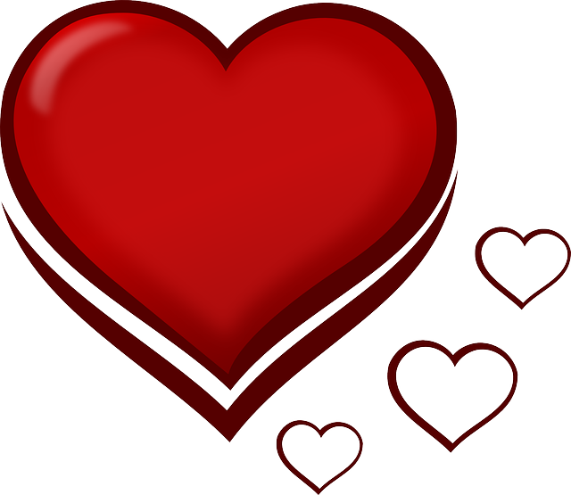 Heart, Red, Outline, Love, Care, Valentine, Cupid - Drawing Of A Small Heart (640x555), Png Download