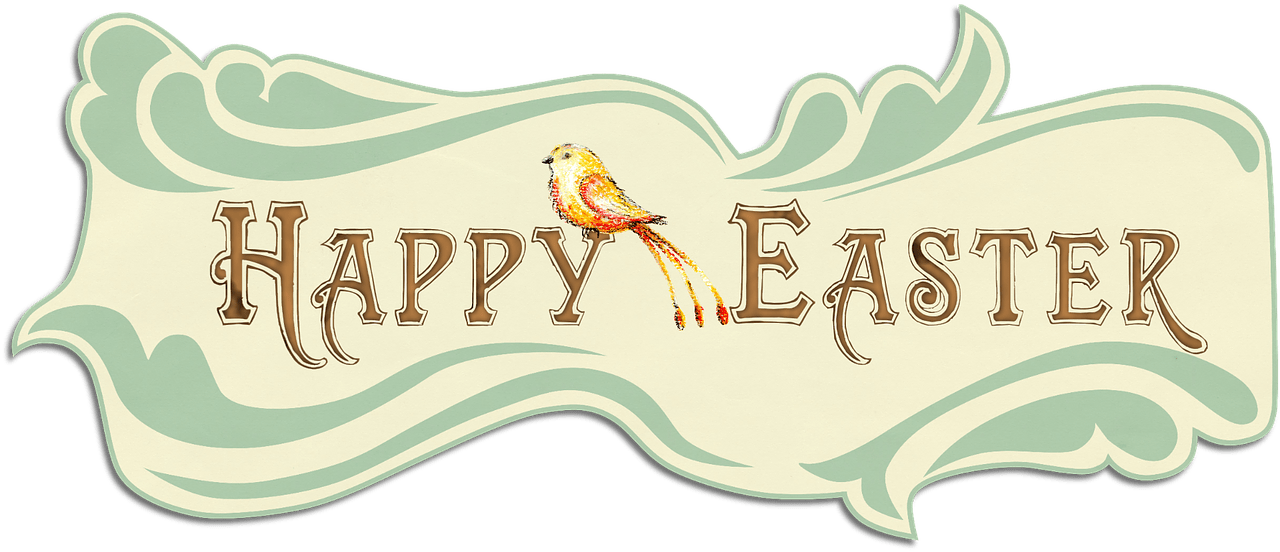 Happy Easter Banner Png - Happy Easter Vintage Clip Art (960x414), Png Download