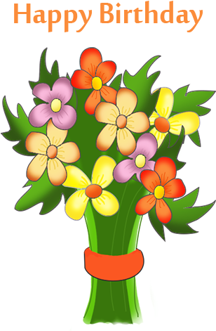 Happy Birthday Flowers - Happy Birthday Flowers Png (348x490), Png Download