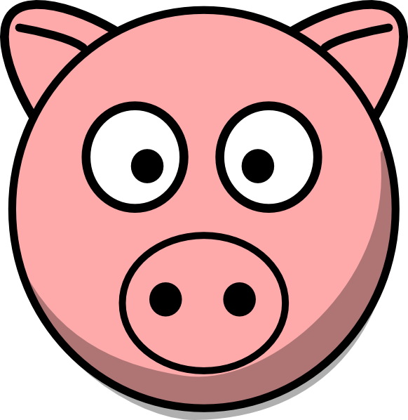 Small - Pig Head Clipart (582x598), Png Download