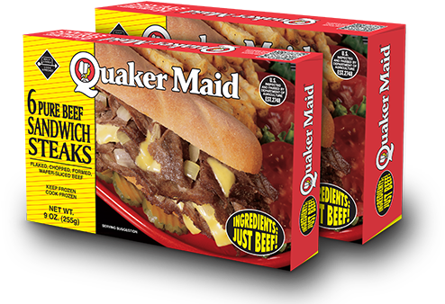 Quaker Maid Pure Beef Sandwich Steaks - 7 Steaks, 12.25 (536x348), Png Download