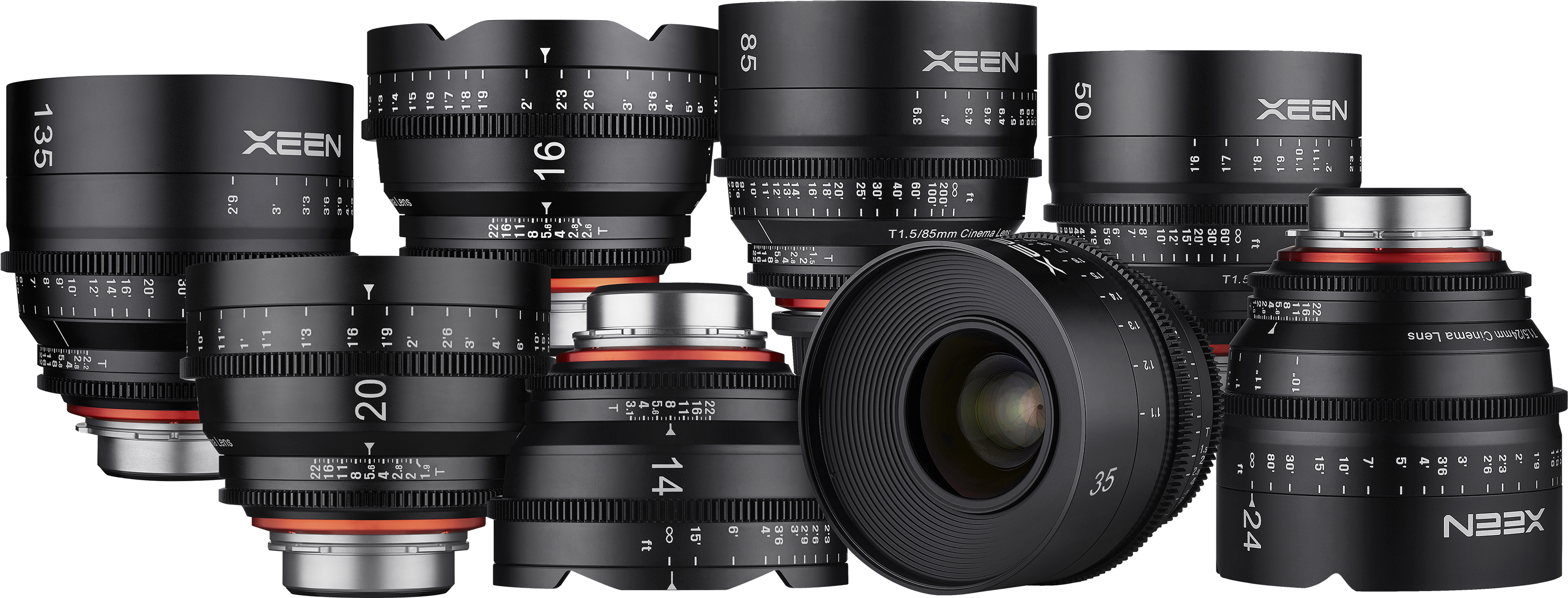 Xeen Cine System - Rokinon Kit 24 35 85 (3600x1500), Png Download