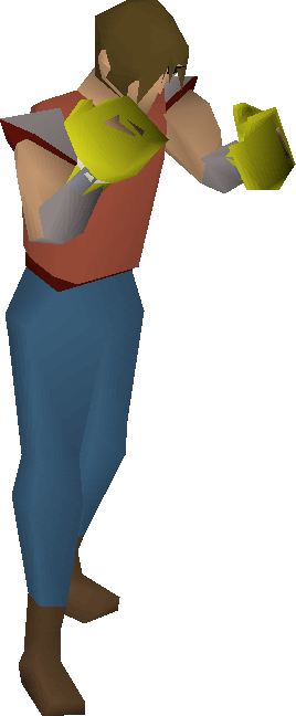 Yellow Beach Boxing Gloves Equipped - Boxing Osrs (268x648), Png Download