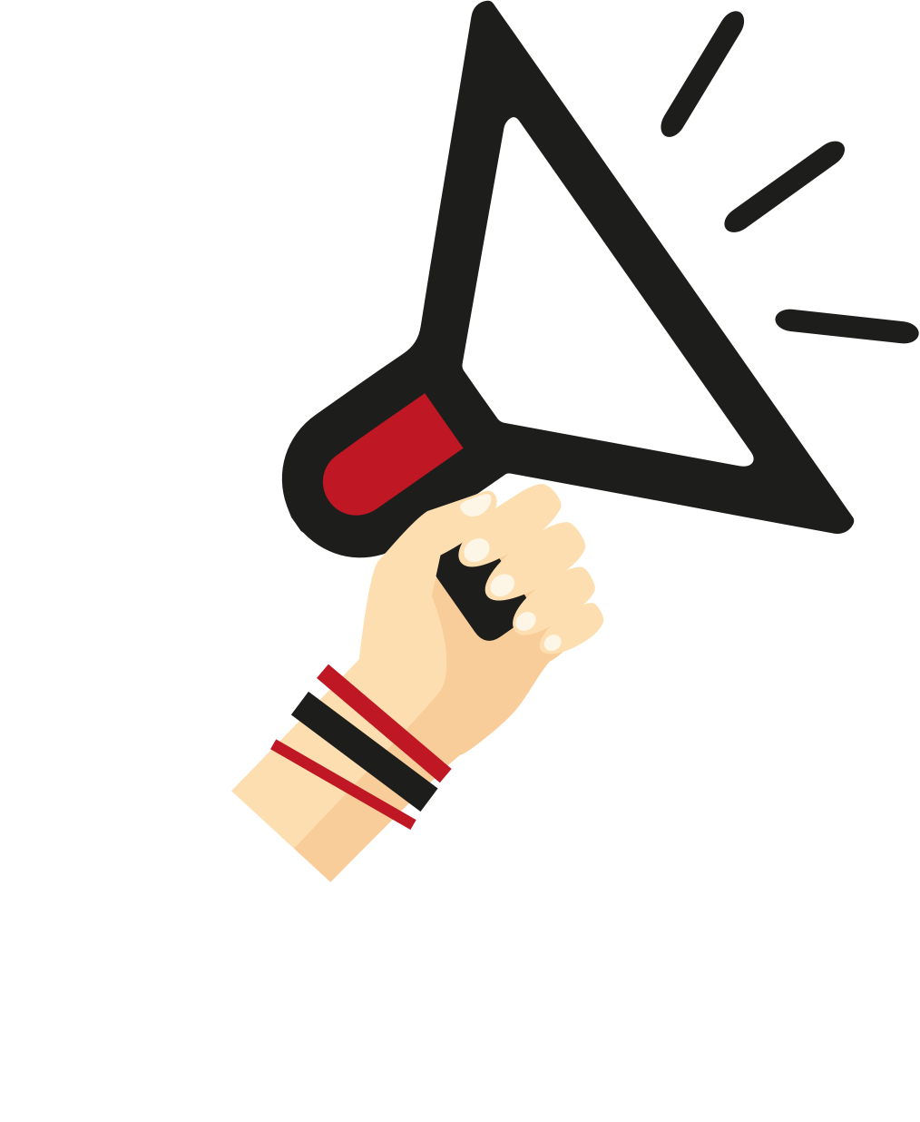 Megaphone Clipart Hand Speaker - Megaphone With Hand Clipart (1014x1236), Png Download