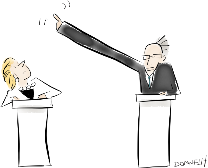 Hillary And Bernie Do Brooklyn - Cartoon (900x675), Png Download