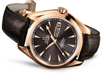 Branded Watch Png Clipart - Omega Seamaster Aqua Terra Rose Gold (439x317), Png Download