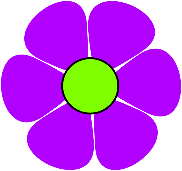 Purple Flower 2 Clip Art - Flowers Clip Art Purple (600x564), Png Download