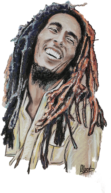 Bleed Area May Not Be Visible - Bob Marley Drawing (452x700), Png Download