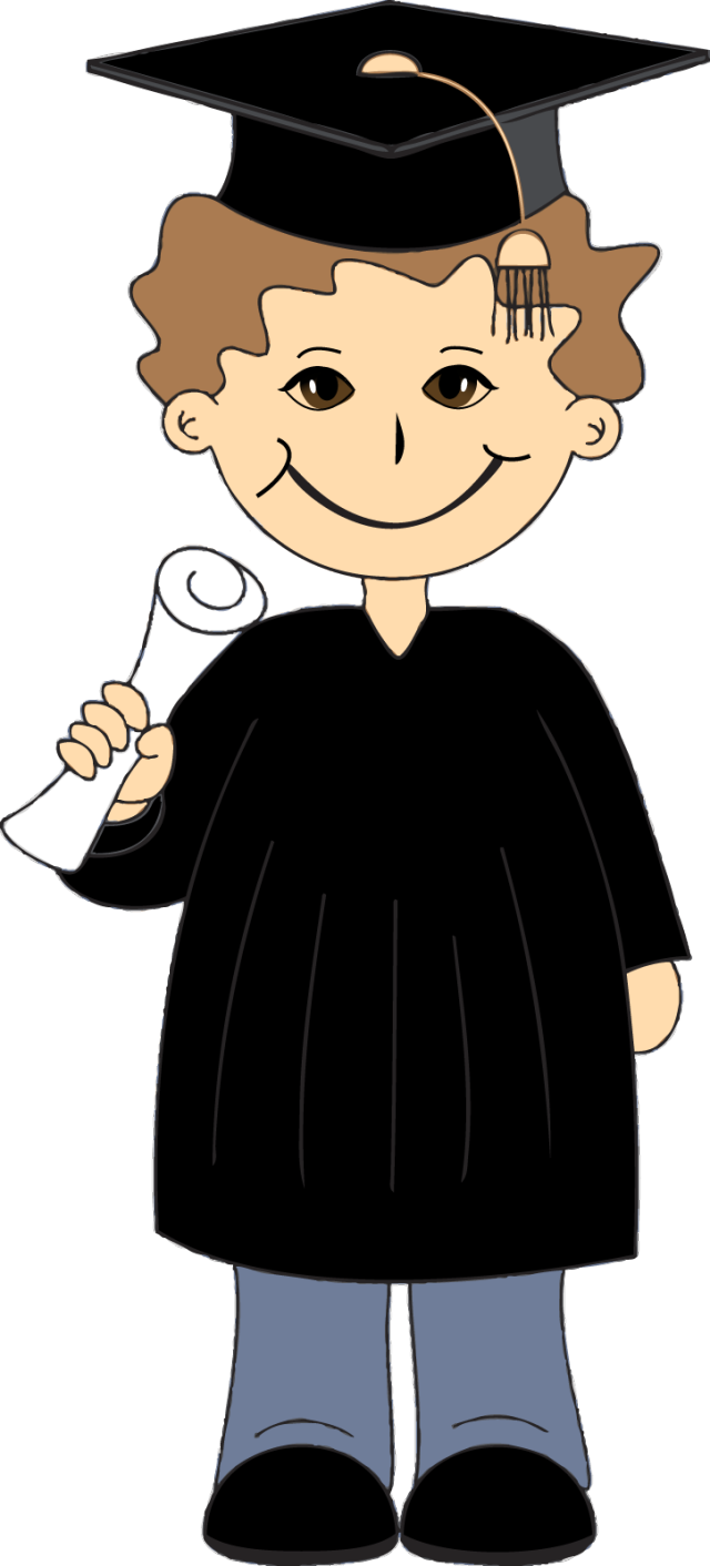 Get Creative With This Free Kids Clip - Clip Art Graduate (640x1412), Png Download