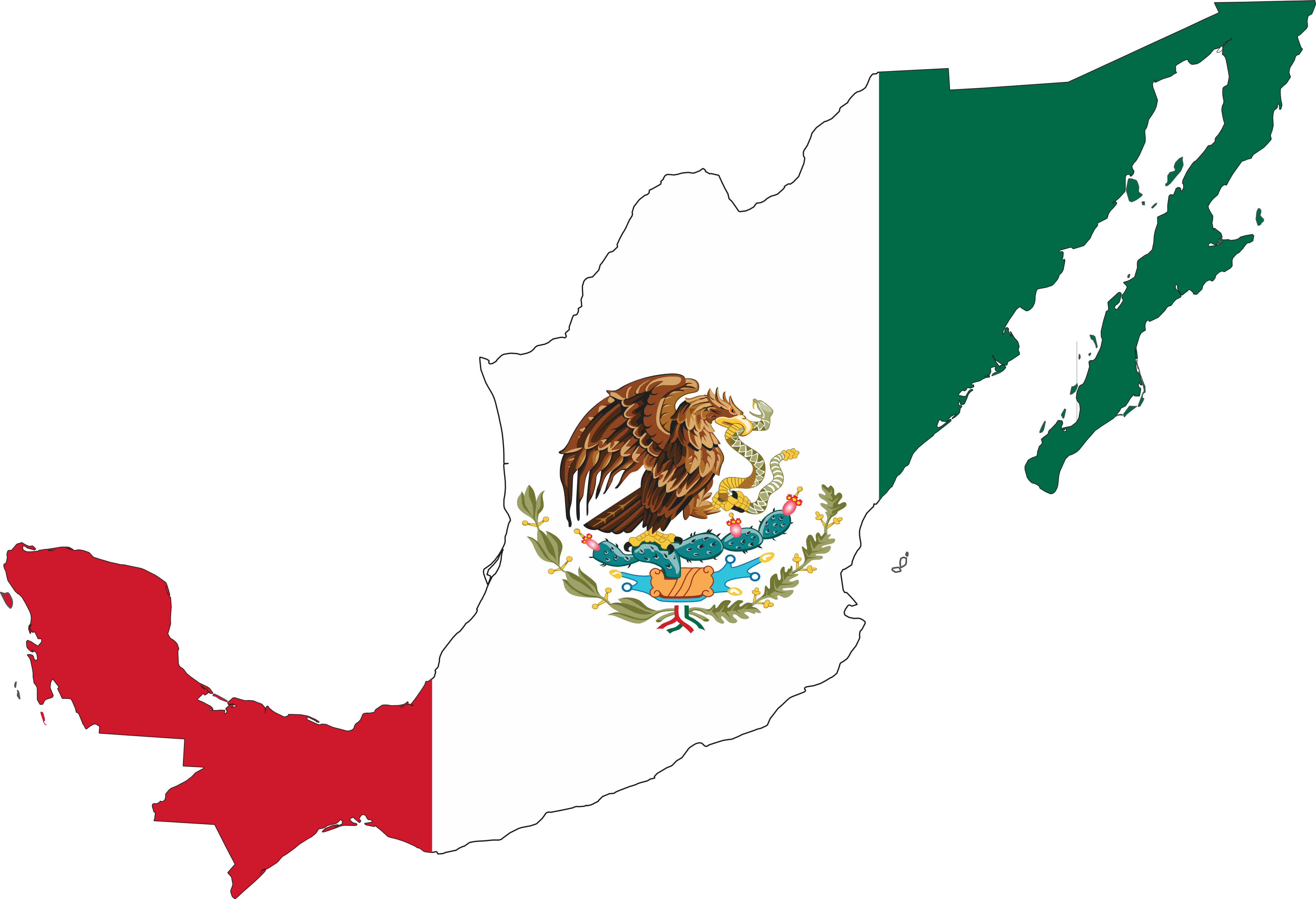 Mexican Flag Clip Art - Illustration (4444x3036), Png Download