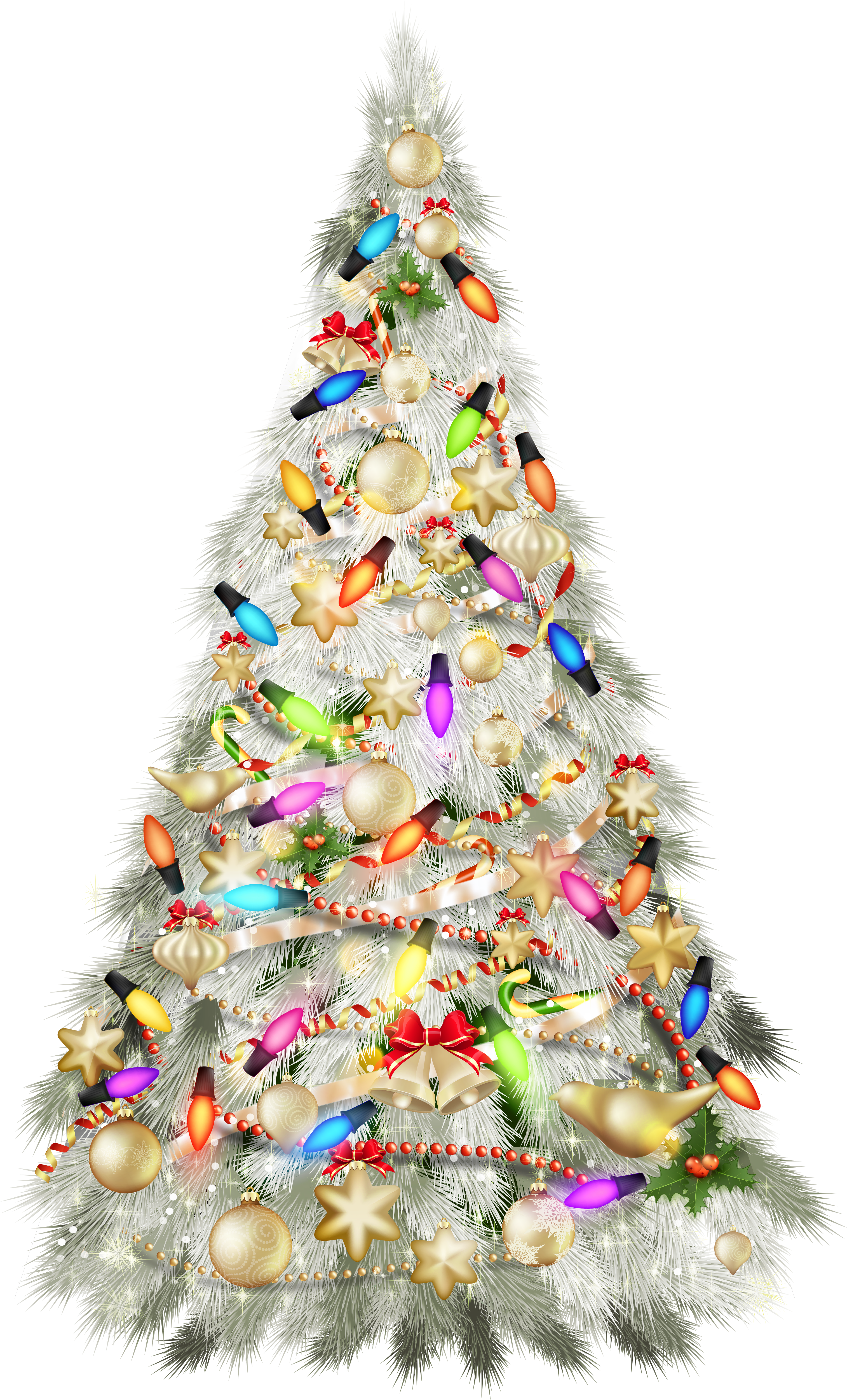 Transparent Christmas Silver Deco Tree Clipart - Clipart Transparent Silver Christmas Tree (3158x5060), Png Download