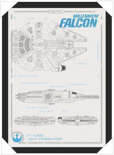 #408 - Official Star Wars Millenium Falcon A3 Poster (500x500), Png Download