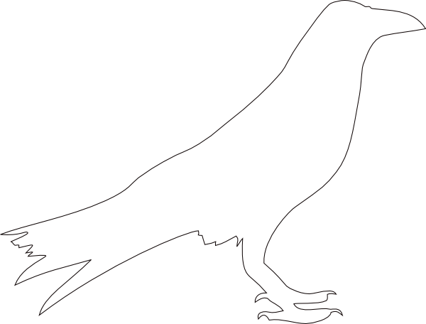 Raven Outline Svg Clip Arts 600 X 456 Px (600x456), Png Download