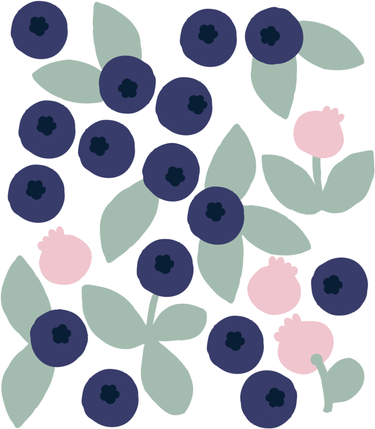 Lottamaija - Blueberries - Circle (750x859), Png Download