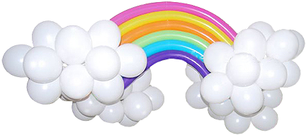 Download Hd Otra Forma Decorativa Es Pegando Los Globos De Colores Nubes Y Arcoiris Con Globos Transparent Png Image Nicepng Com