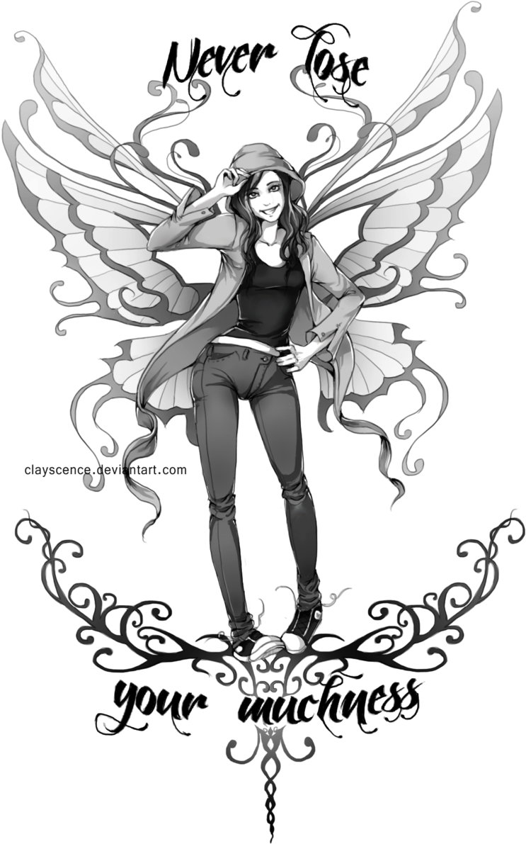 Fairy Tattoos Png - Fairy2 Lunch Tote - 16" X 16" By Clayscence (900x1256), Png Download