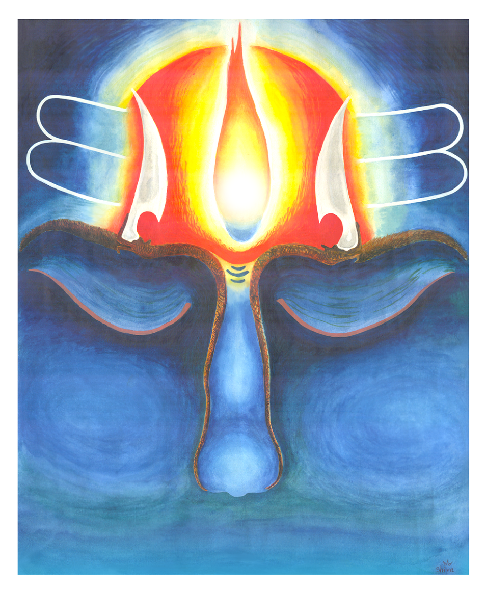 Painting Of Lord Shiva Using Water Color And Edited - Drawing (1131x1600), Png Download