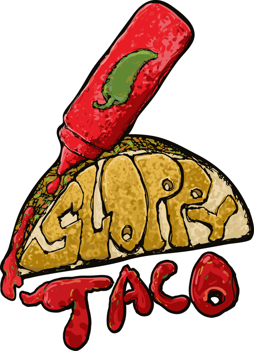 Unisex T-shirt Sloppy Taco Png Freeuse Download - Sloppy Taco (1000x1382), Png Download